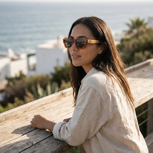 STRAY Coffee Bean l Sunglasses l Brown Lens l Walnut Wood Arms - Soek Fashion Eyewear Australia