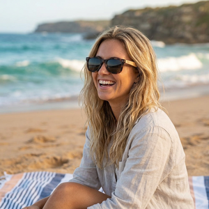 Balmoral Tort l Smoke Polarised Lens I Sunglasses - Soek Fashion Eyewear Australia