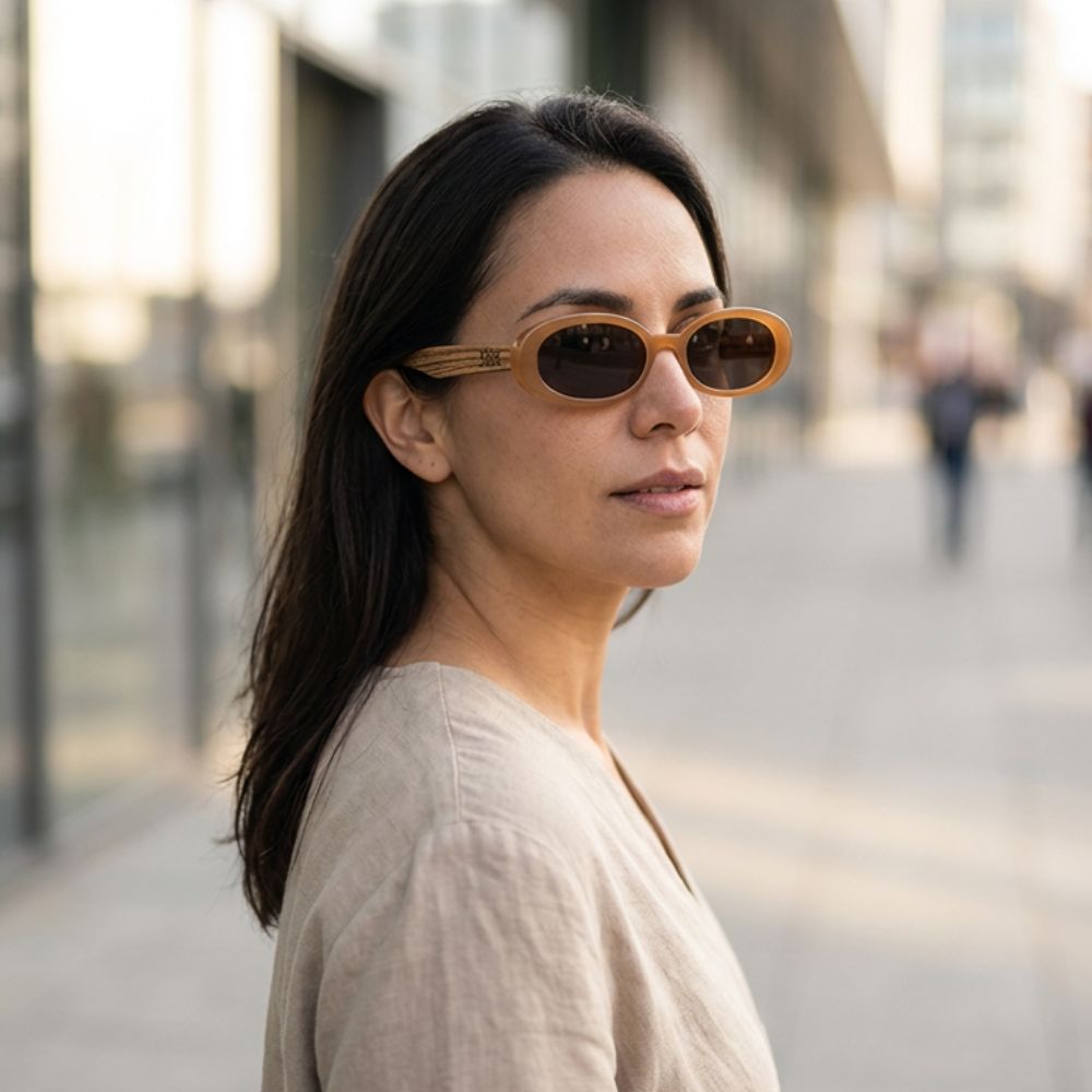 Days in the Sun TOFFEE l Brown Polarised Lens l Walnut Arms - Soek Fashion Eyewear Australia