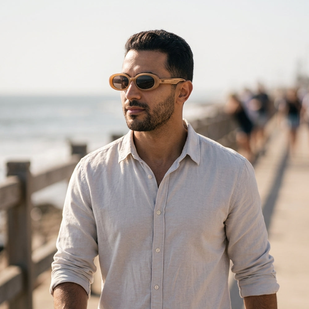 Days in the Sun TOFFEE l Brown Polarised Lens l Walnut Arms - Soek Fashion Eyewear Australia