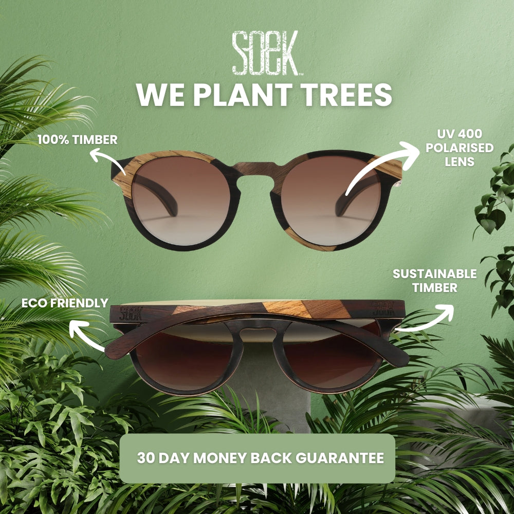 NOMAD 100% Rosewood l Black Polarised Lens - Soek Fashion Eyewear Australia