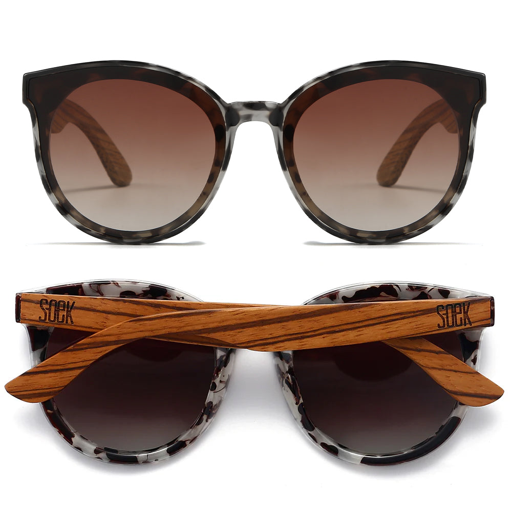 BELLA IVORY TORTOISE l Black Graduated Lens l Walnut Arms - Soek Fashion Eyewear Australia