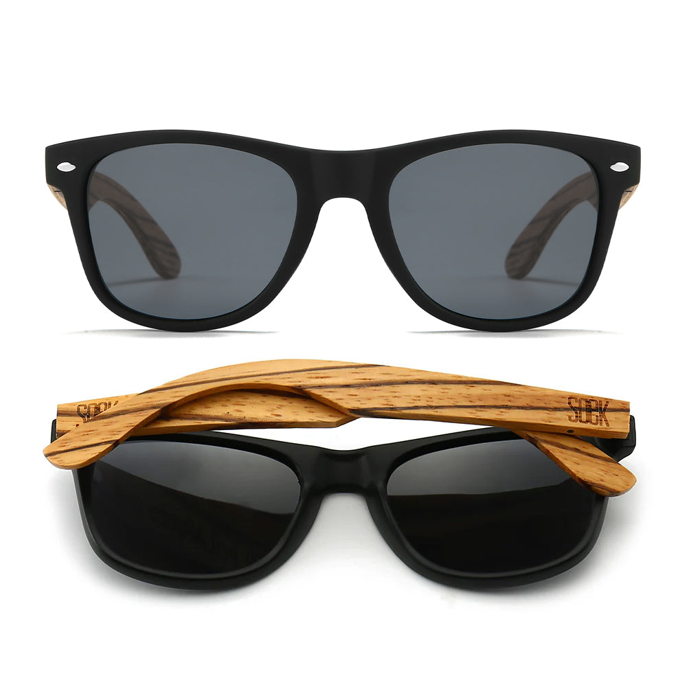 BALMORAL I Black Polarised Lens l Walnut Arms - Soek Fashion Eyewear Australia