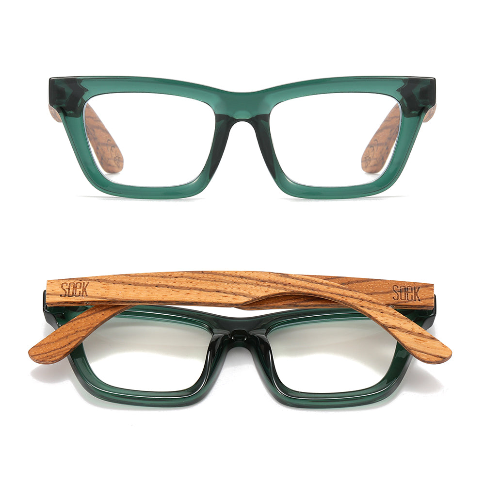 Green Magnifying Reader l SYDNEY BOTTLE GREEN - Soek Fashion Eyewear Australia