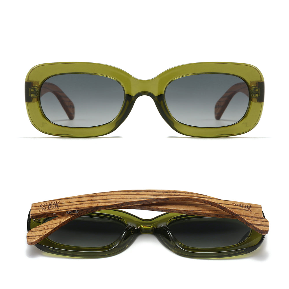 VIBE MOSS l Khaki Green Frame l Black Polarised Lens l White Maple Arms