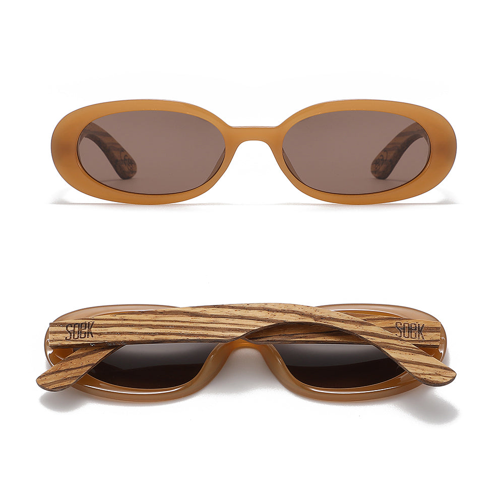 Days in the Sun TOFFEE l Brown Polarised Lens l Walnut Arms - Soek Fashion Eyewear Australia