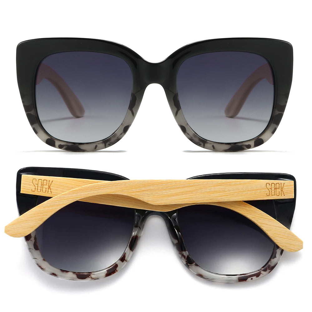 RIVIERA BLACK IVORY TORT  Black Gradient Lens l White Maple Arms - Soek Fashion Eyewear Australia