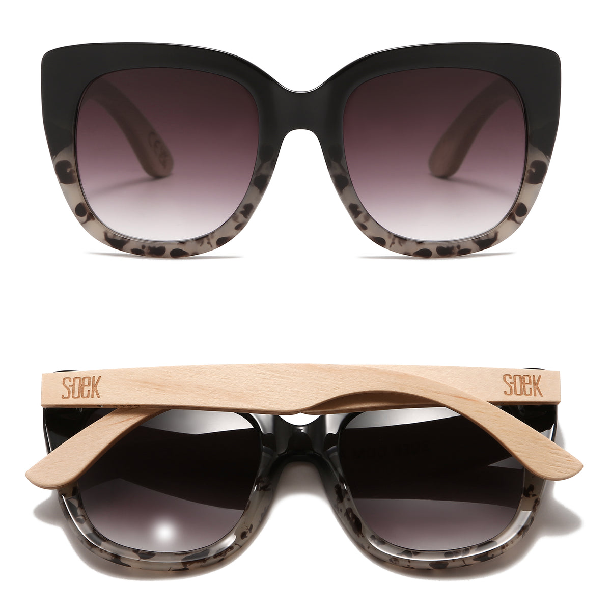 Magnifying SUN READER l RIVIERA BLACK/IVORY - Soek Fashion Eyewear Australia