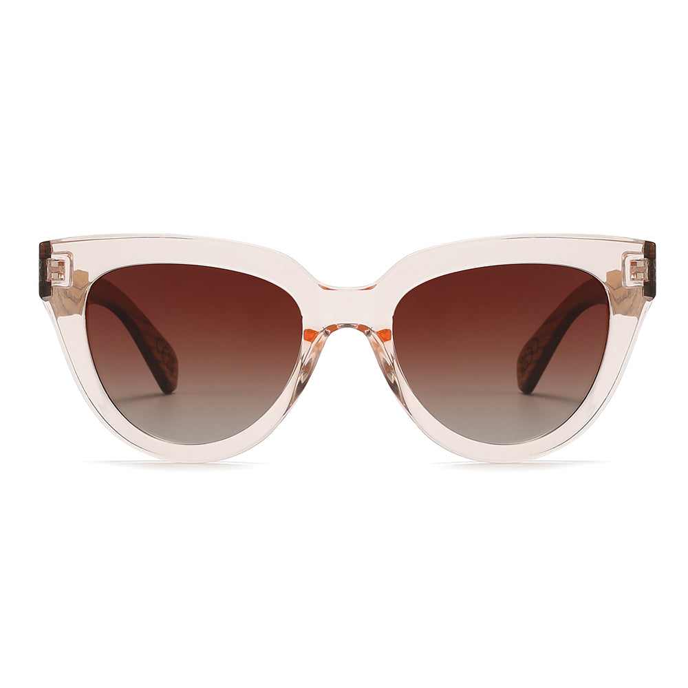 FLUTTER Blush l Sunglasses l Brown Lens l Walnut Wood Arms