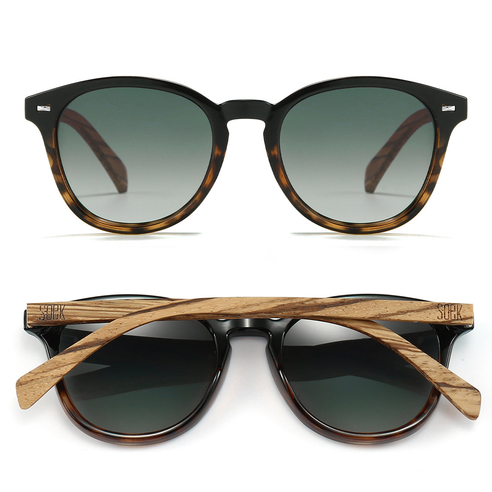TAINE BLACK TORT l Round Polarised Sunglasses - Soek Fashion Eyewear Australia