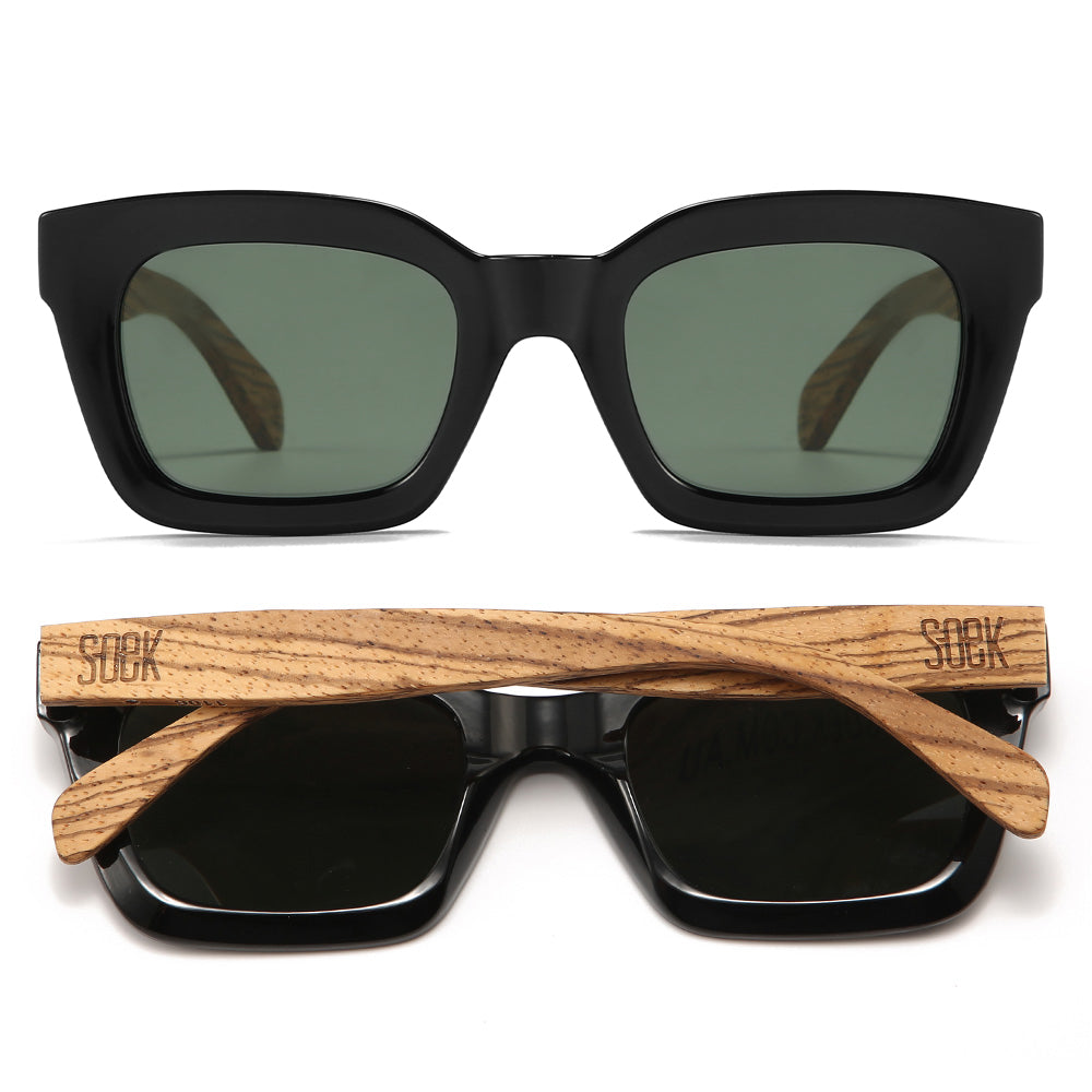 ZAHRA MIDNIGHT l Khaki Polarised Lens l Walnut Arms - Soek Fashion Eyewear Australia