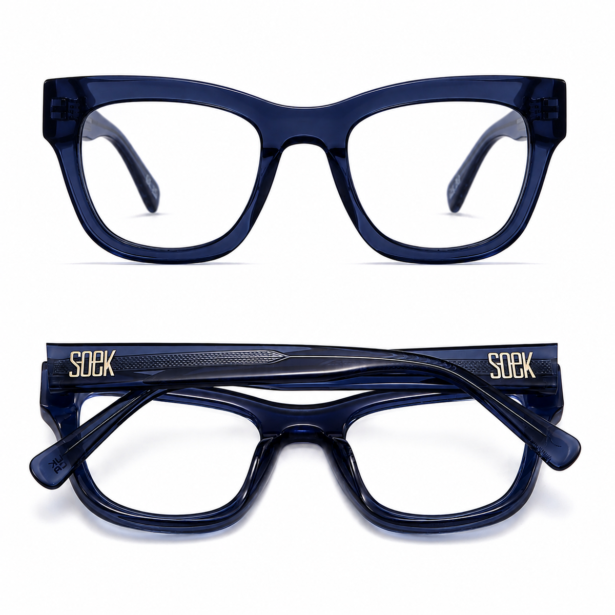 Prescription Frame l COLLIDE COBALT Bio Acetate Dark Blue Frame - Soek Fashion Eyewear Australia