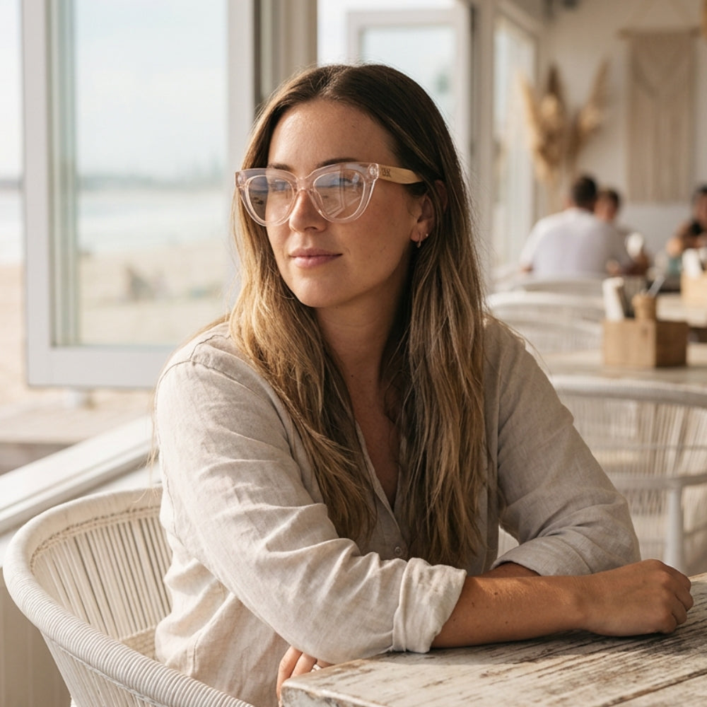 Clear Pink Reader l FLUTTER BLUSH - Soek Fashion Eyewear Australia