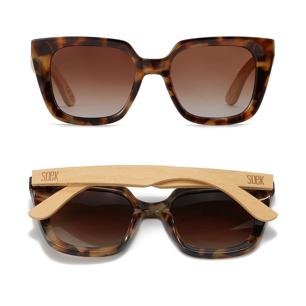 SOLUNA MOCHA TORT l Sunglasses l  Brown Polarised Lens l Walnut Maple Arm by SOEK New Zealand