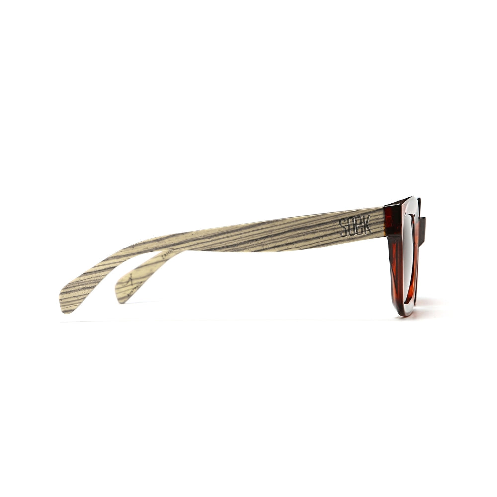 ZAHRA AUBURN l Smoky Polarised Lens l Walnut Arms - Soek Fashion Eyewear Australia