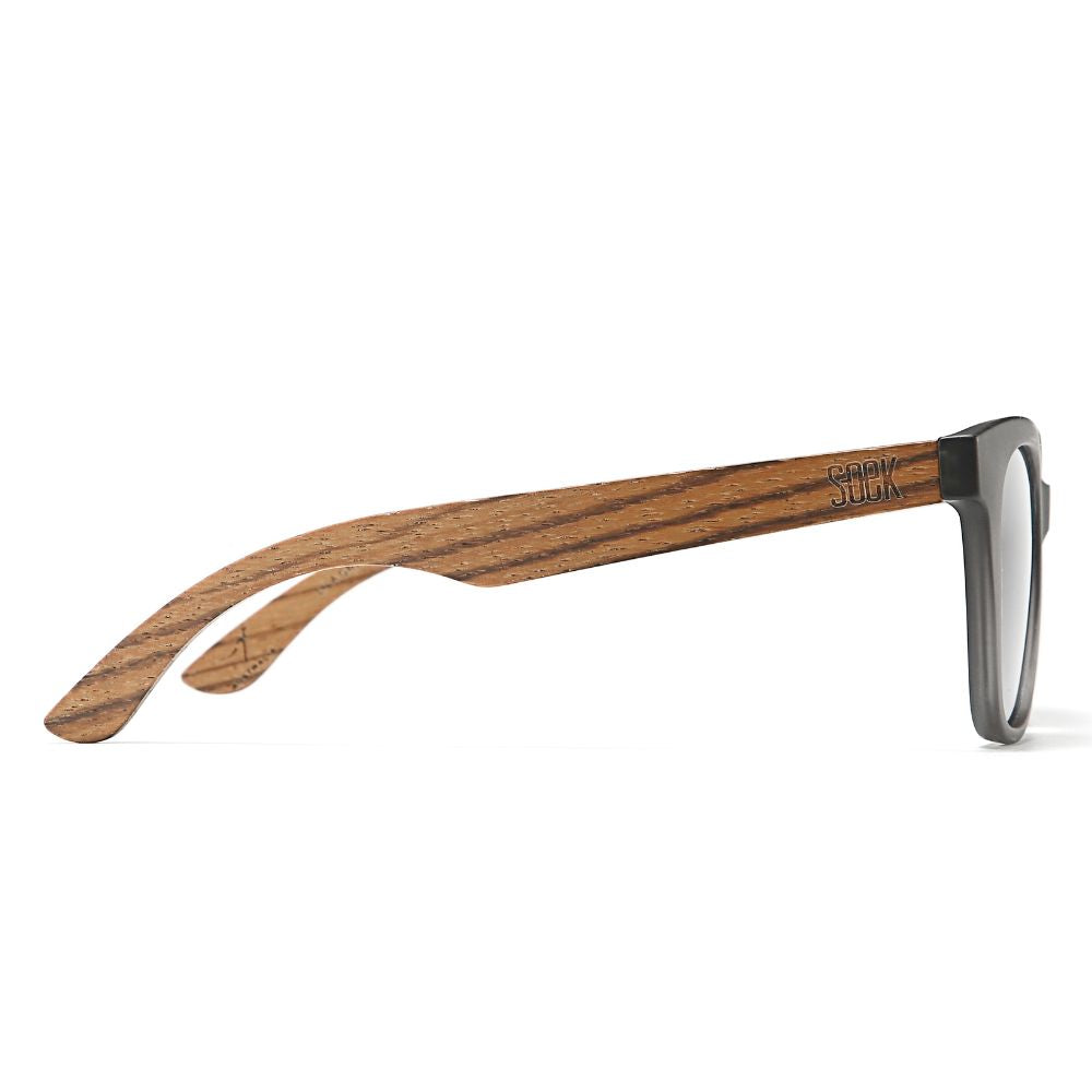 LILA GRACE CHARCOAL GREY l Black Gradient Lens l Walnut Arms - Soek Fashion Eyewear Australia