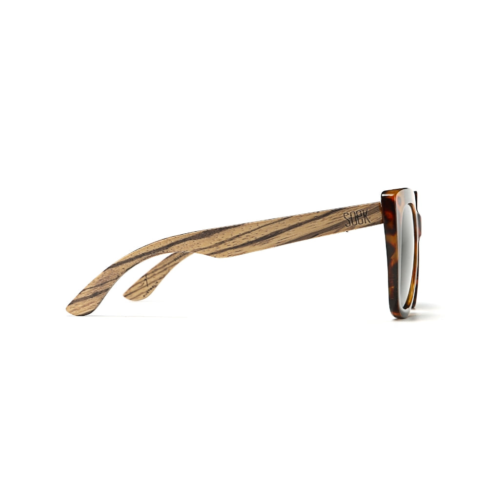 RIVIERA TOFFEE Half Tortoise Half Black Frame l Black Polarised Lens l Walnut Arms - Soek Fashion Eyewear Australia