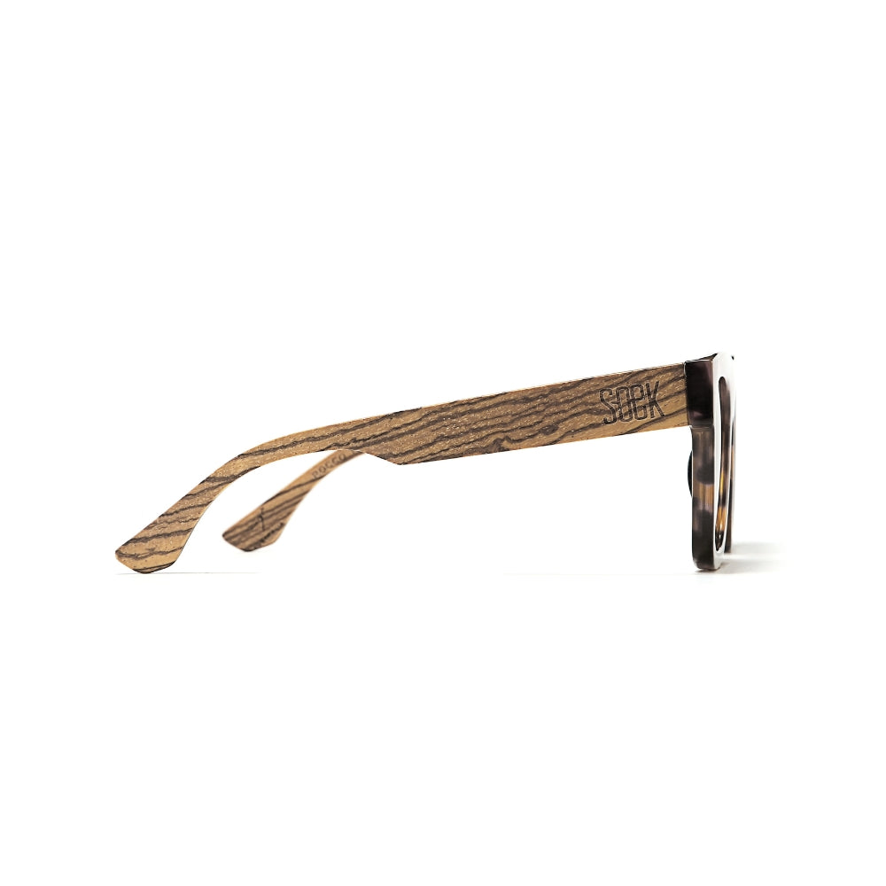 ROCCO TORT l Black Polarised Lens l Walnut Arms - Soek Fashion Eyewear Australia
