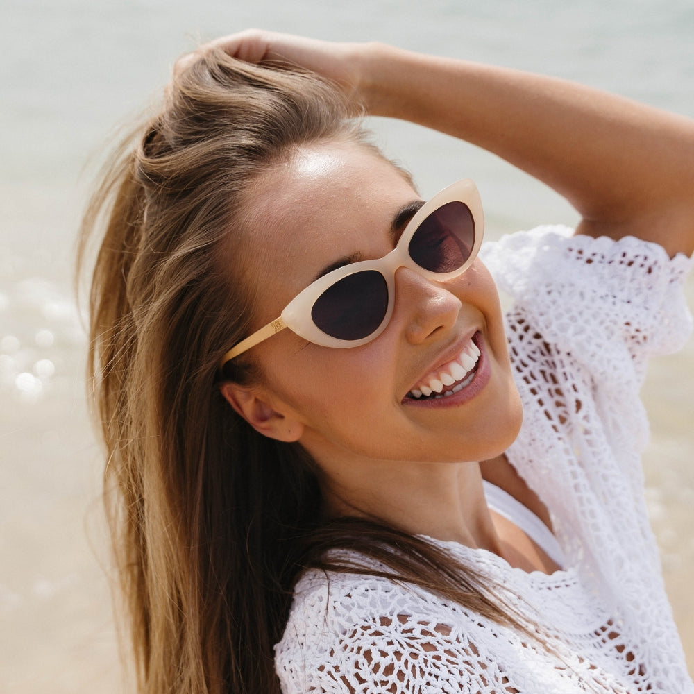SAVANNAH NUDE l Cream Sunglasses l Polarised Lens - Soek Fashion Eyewear Australia
