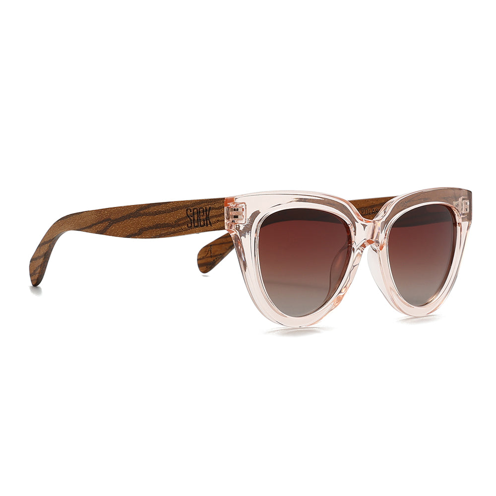 FLUTTER Blush l Sunglasses l Brown Lens l Walnut Wood Arms