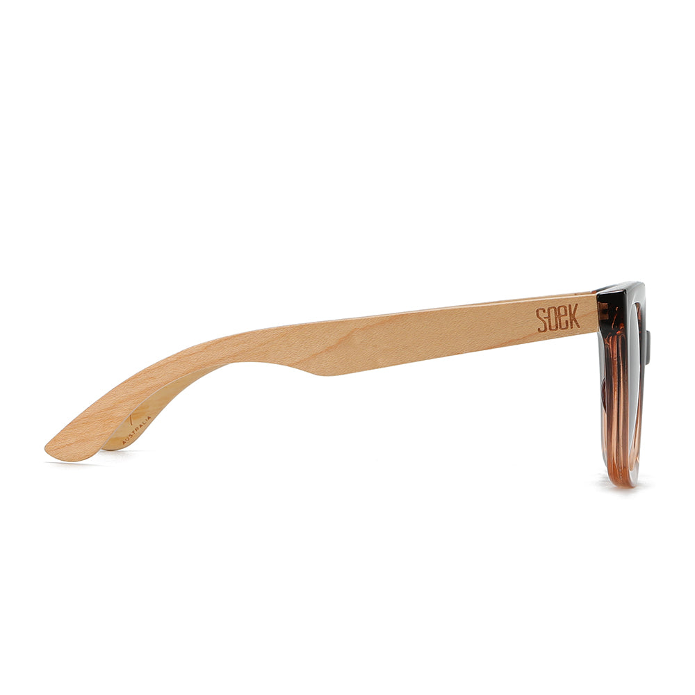 SOLUNA OMBRE l Sunglasses l Polarised Lens l Walnut Arms by SOEK New Zealand 