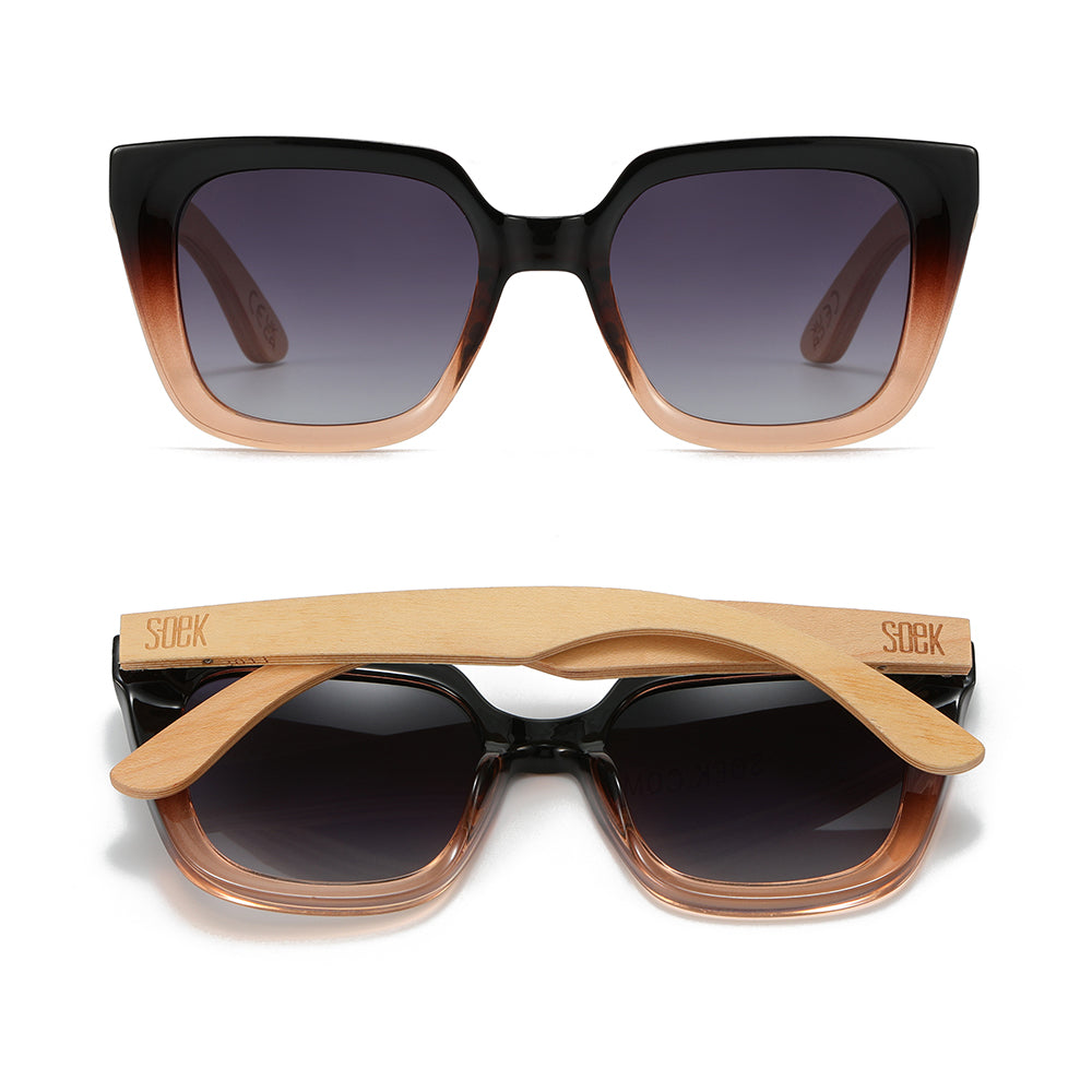 SOLUNA OMBRE l Sunglasses l Polarised Lens l Walnut Arms by SOEK New Zealand 