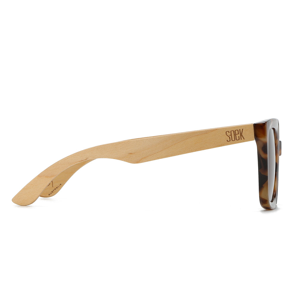 SOLUNA MOCHA TORT l Sunglasses l  Brown Polarised Lens l Walnut Maple Arm by SOEK New Zealand