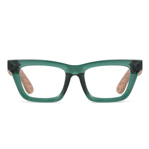 Green Magnifying Reader l SYDNEY BOTTLE GREEN - Soek Fashion Eyewear Australia