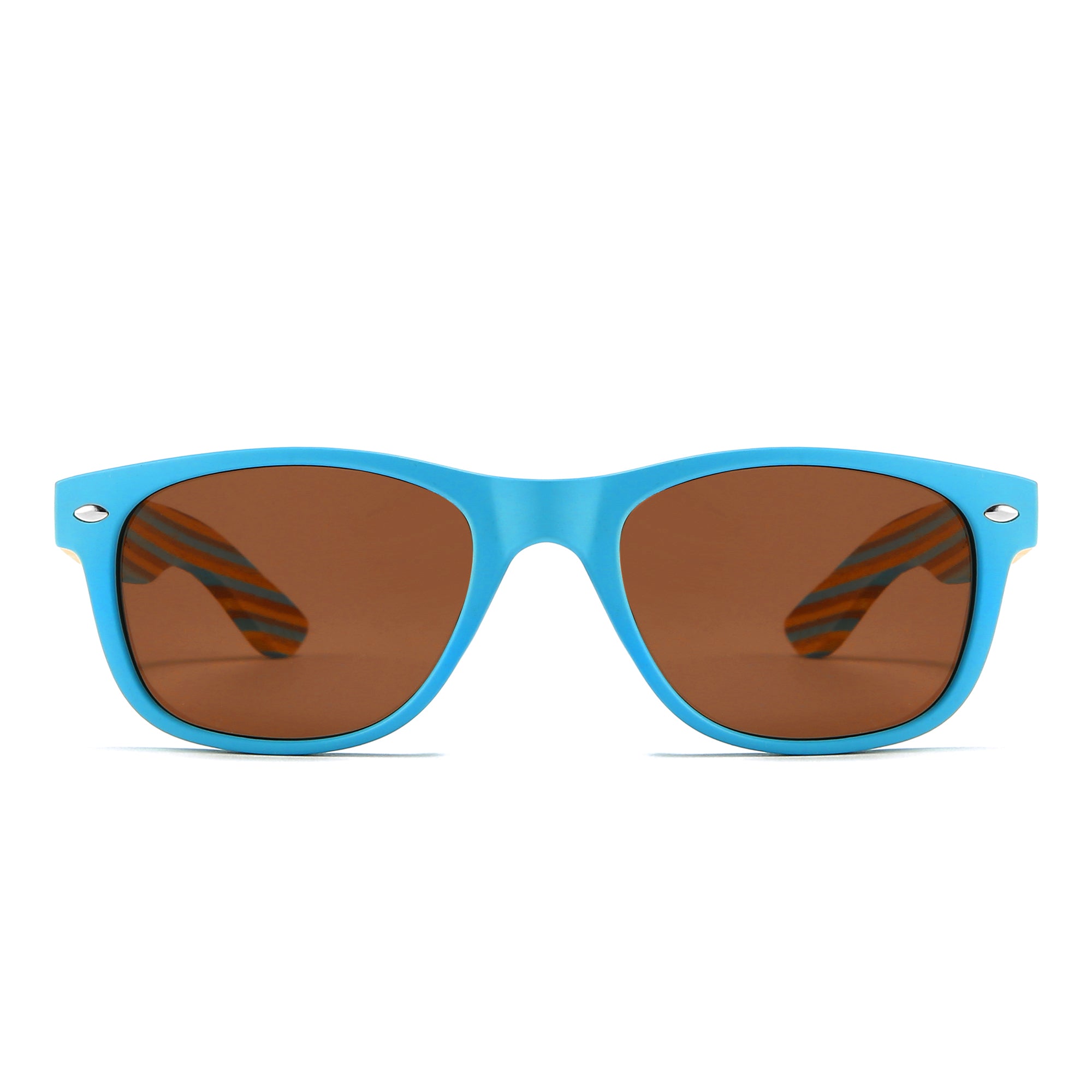LITTLE SHELLY - KIDS Polarized Sunglasses l Striped Wooden Arms l Age 7-10