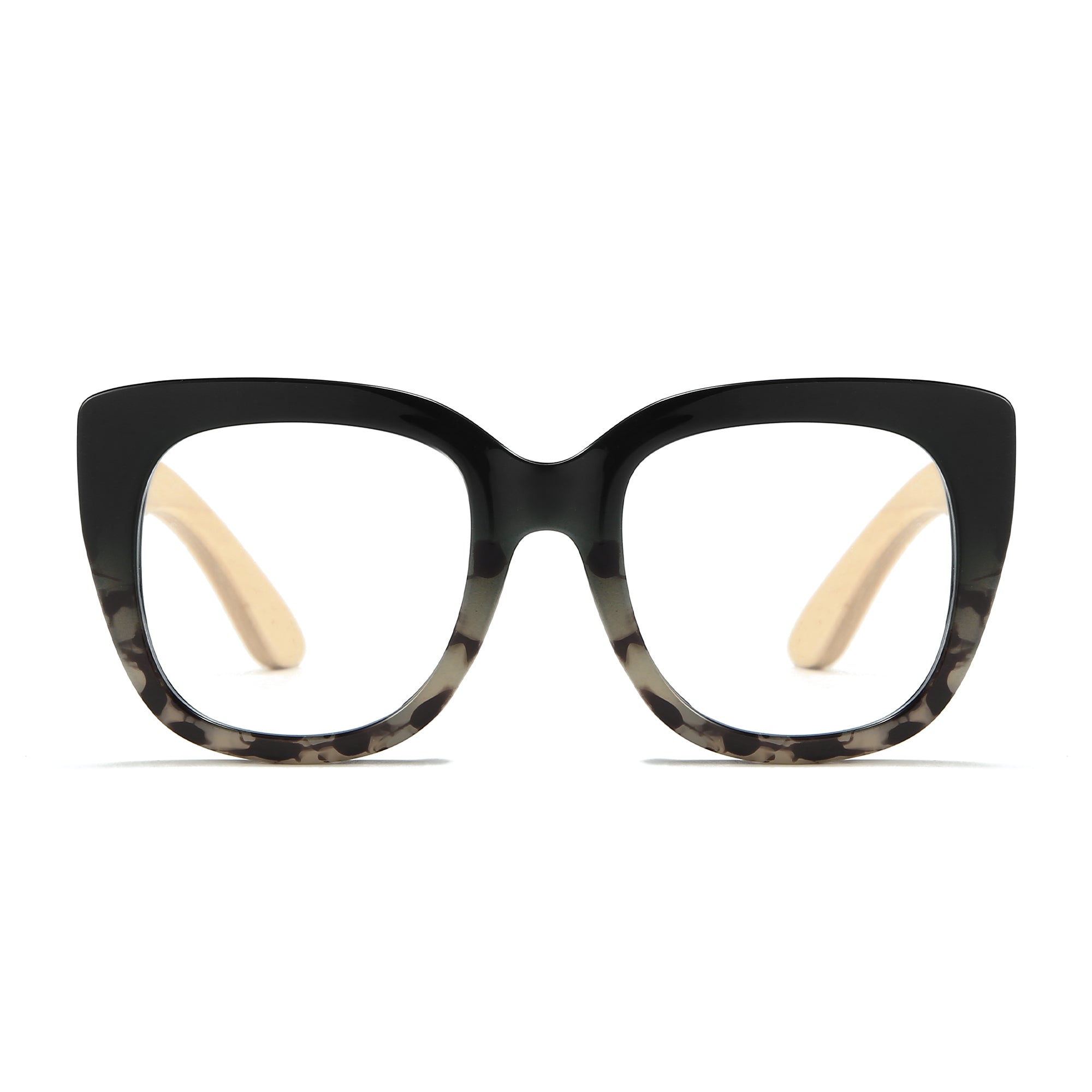 RIVIERA BLACK/IVORY l Wooden Magnifying Blue Light Blocking Readers