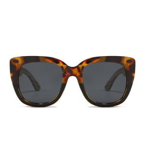 RIVIERA TOFFEE Half Tortoise Half Black Frame l Black Polarised Lens l Walnut Arms - Soek Fashion Eyewear Australia