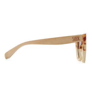 FLUTTER Desert Tort l Sunglasses l Brown Lens l White Maple Arms - Soek Fashion Eyewear Australia