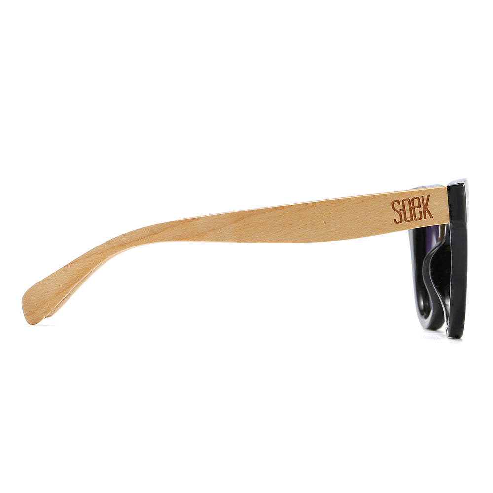 FLUTTER Storm l Sunglasses l Black Lens l White Maple Arms - Soek Fashion Eyewear Australia