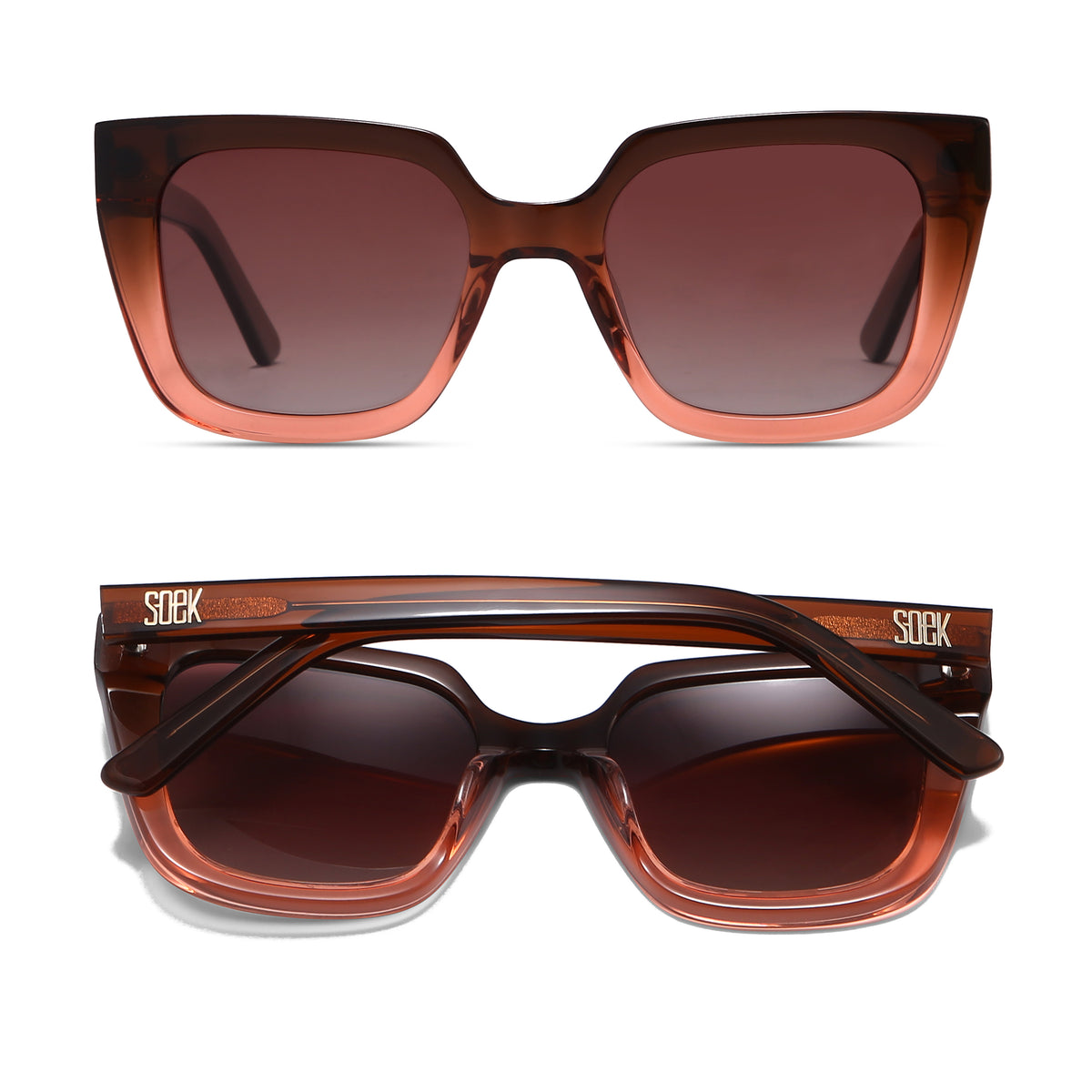 HARPER OMBRE BROWN l Bio Acetate Sunglasses l Brown Graduated Polarised Lens - Soek Fashion Eyewear Australia