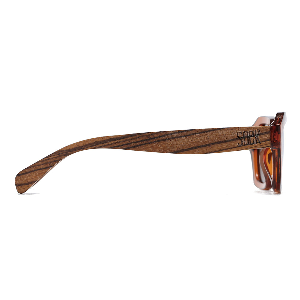 STRAY Coffee Bean l Sunglasses l Brown Lens l Walnut Wood Arms - Soek Fashion Eyewear Australia