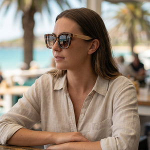 *NEW* SOLUNA MOCHA TORT l Polarised Sunglass l Walnut Maple Arm - Soek Fashion Eyewear Australia