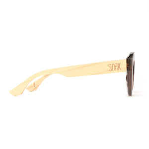 STEVIE MOCHA l Clear Brown Sunglasses l Wooden Arms - Soek Fashion Eyewear Australia