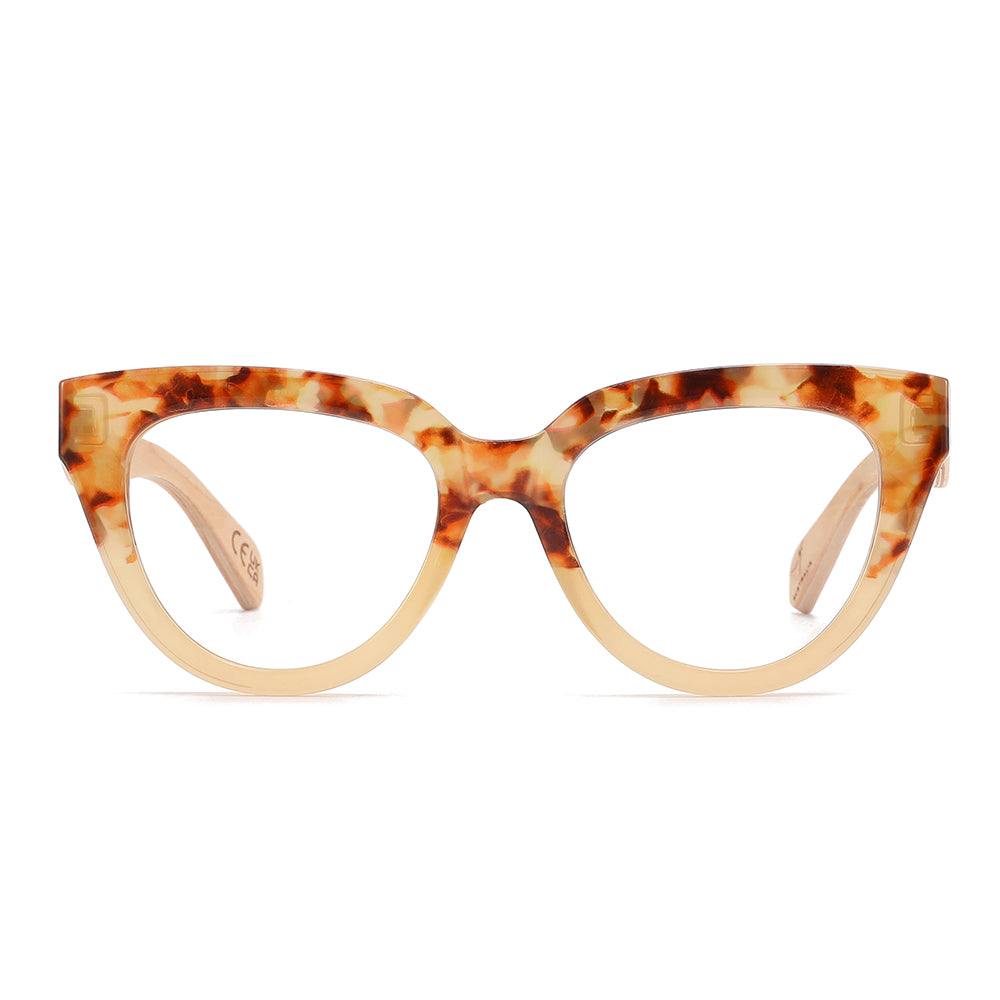FLUTTER DESERT TORT l Walnut Arms l Blue Light Blocking Magnifying - Soek Fashion Eyewear Australia