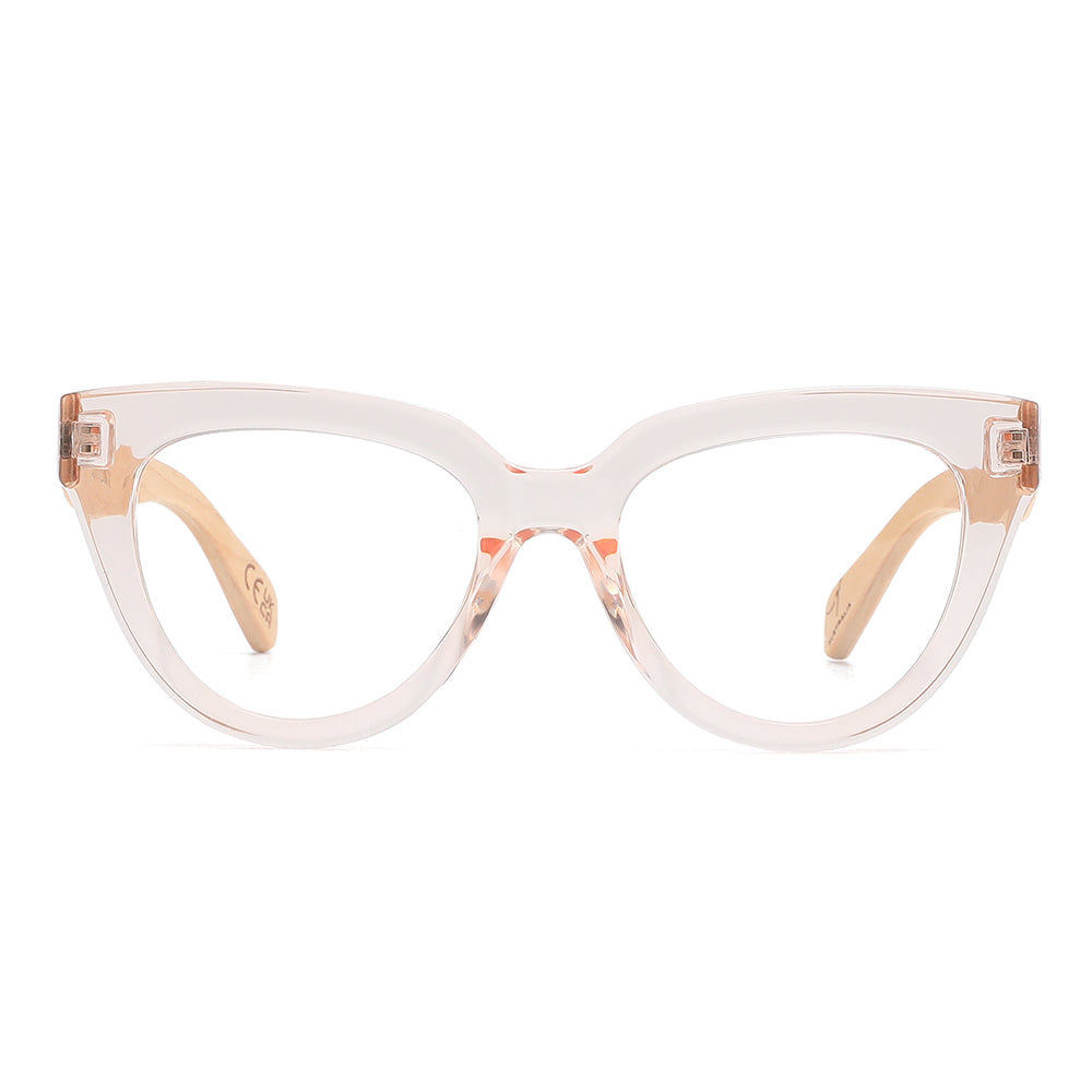 FLUTTER BLUSH l Walnut Arms l Blue Light Blocking Magnifying - Soek Fashion Eyewear Australia