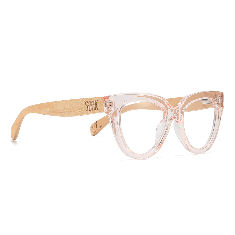 Clear Pink Reader l FLUTTER BLUSH - Soek Fashion Eyewear Australia