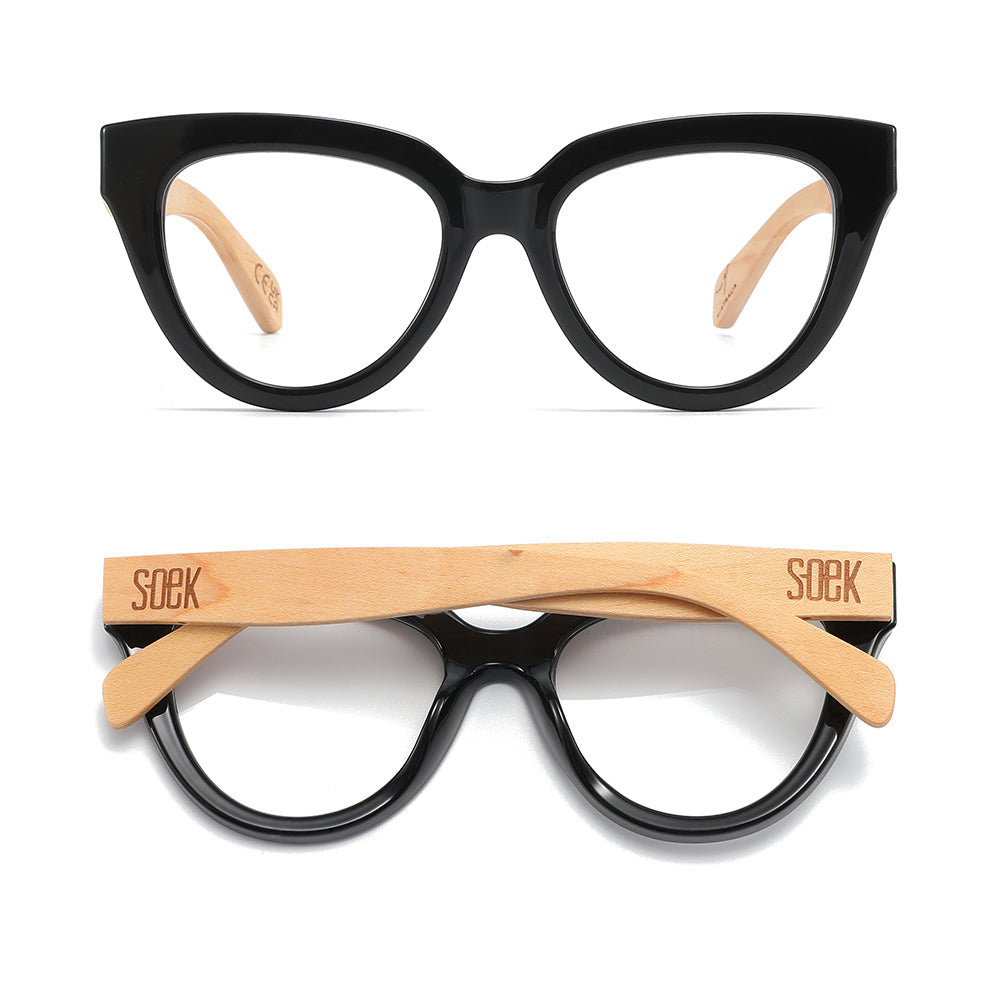 FLUTTER STORM l Walnut Arms l Blue Light Blocking Magnifying - Soek Fashion Eyewear Australia