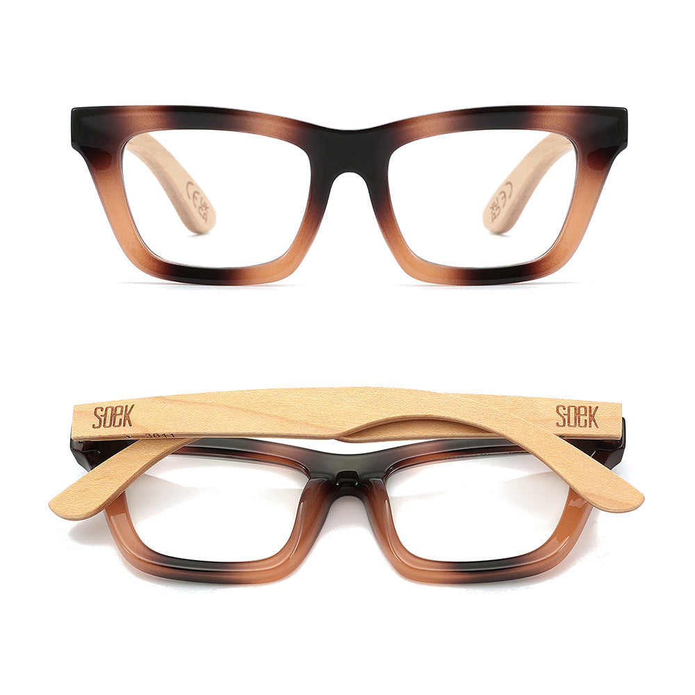 SYDNEY COASTAL CARAMEL l Wooden Magnifying Reader - Soek Fashion Eyewear Australia