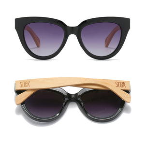 FLUTTER Storm l Sunglasses l Black Lens l White Maple Arms - Soek Fashion Eyewear Australia