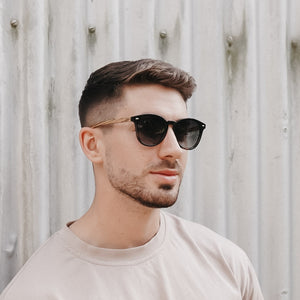 TAINE BLACK TORT l Round Polarised Sunglasses - Soek Fashion Eyewear Australia