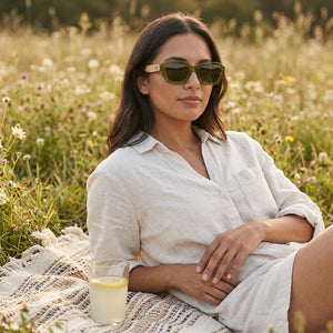 STRAY Moss l Sunglasses l Khaki Lens l White Maple Arms - Soek Fashion Eyewear Australia