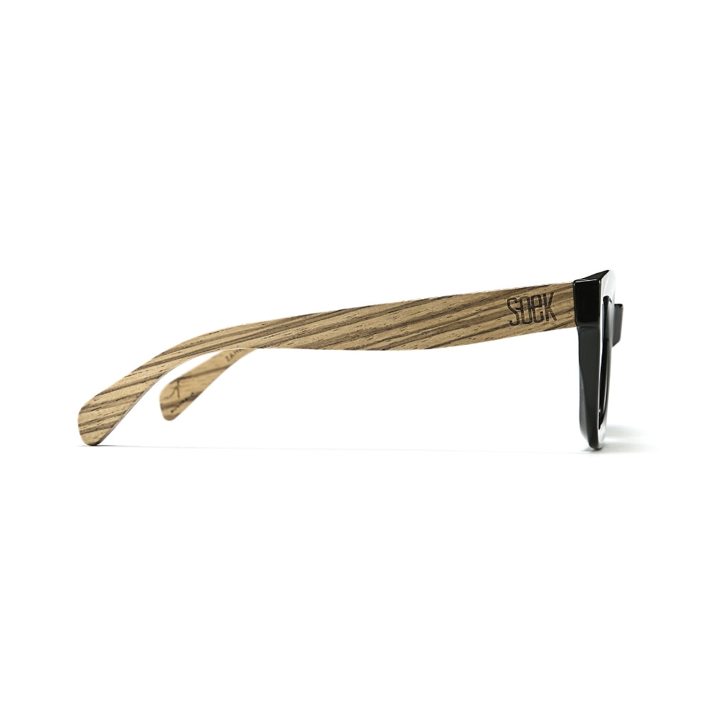 ZAHRA MIDNIGHT l Khaki Polarised Lens l Walnut Arms - Soek Fashion Eyewear Australia