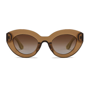 STEVIE MOCHA l Clear Brown Sunglasses l Wooden Arms - Soek Fashion Eyewear Australia
