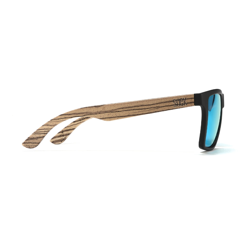 FORRESTERS l Blue Reflective Lens l Walnut Arms - Soek Fashion Eyewear Australia