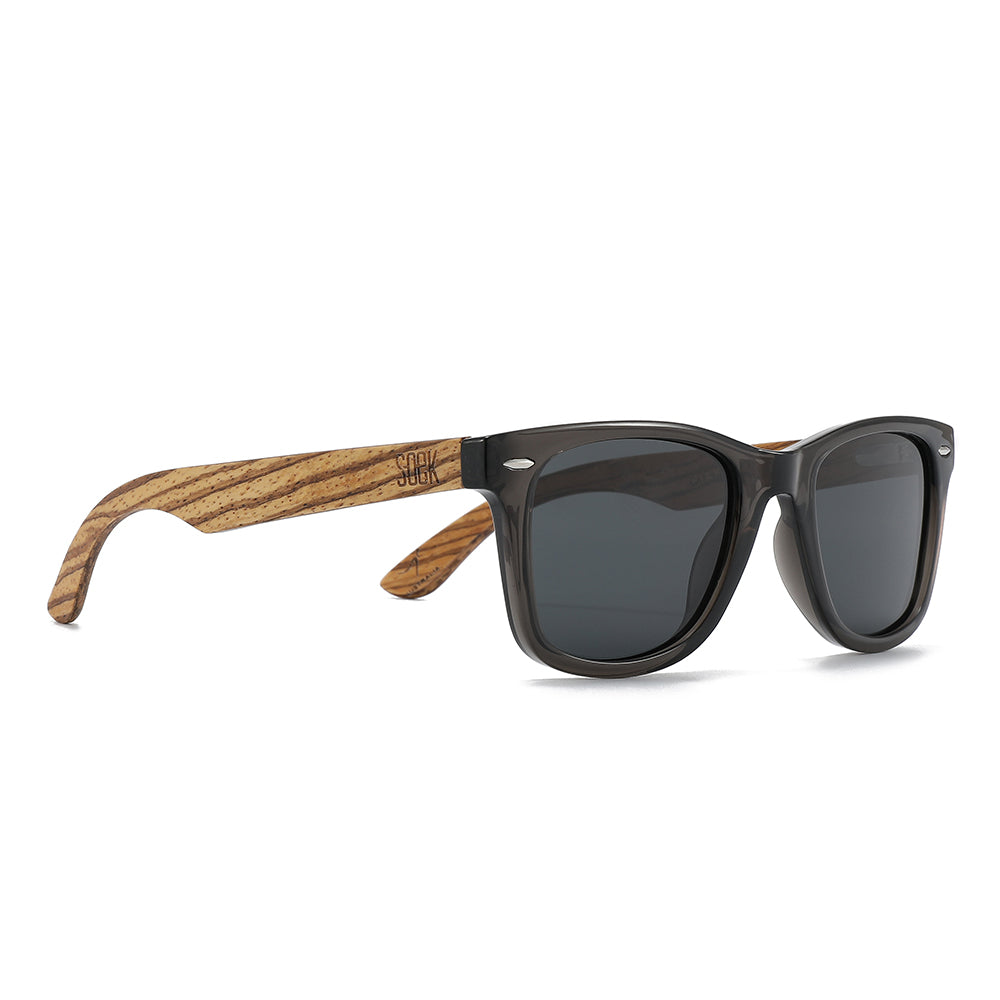 BALMORAL I Black Polarised Lens l Walnut Arms - Soek Fashion Eyewear Australia