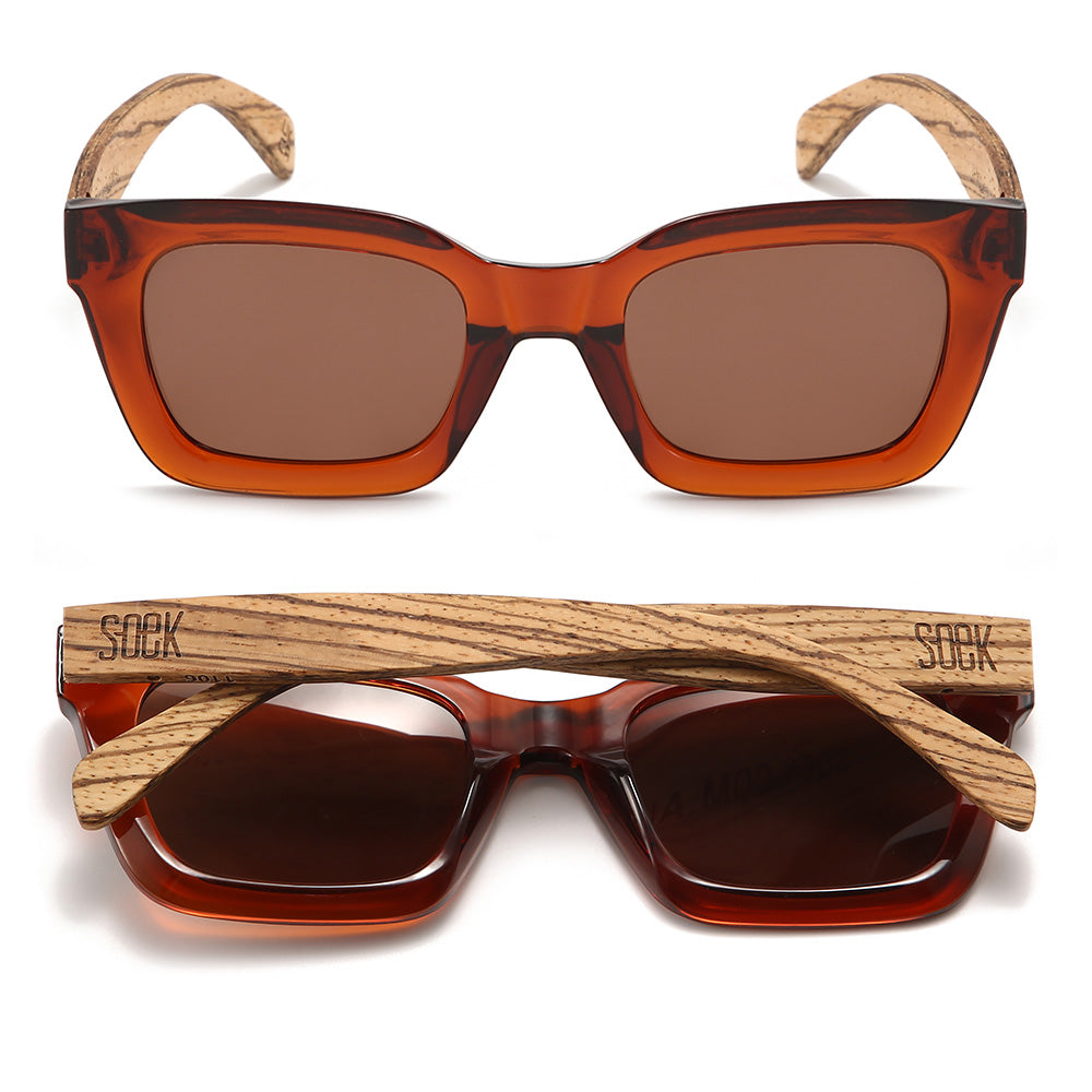 ZAHRA AUBURN l Smoky Polarised Lens l Walnut Arms